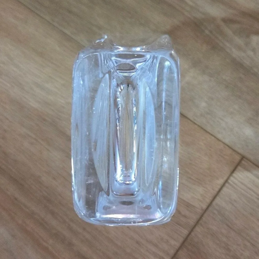 Vintage Art Deco Fan‎ Swirl Frosted Crystal Vase Decorative Accent Piece